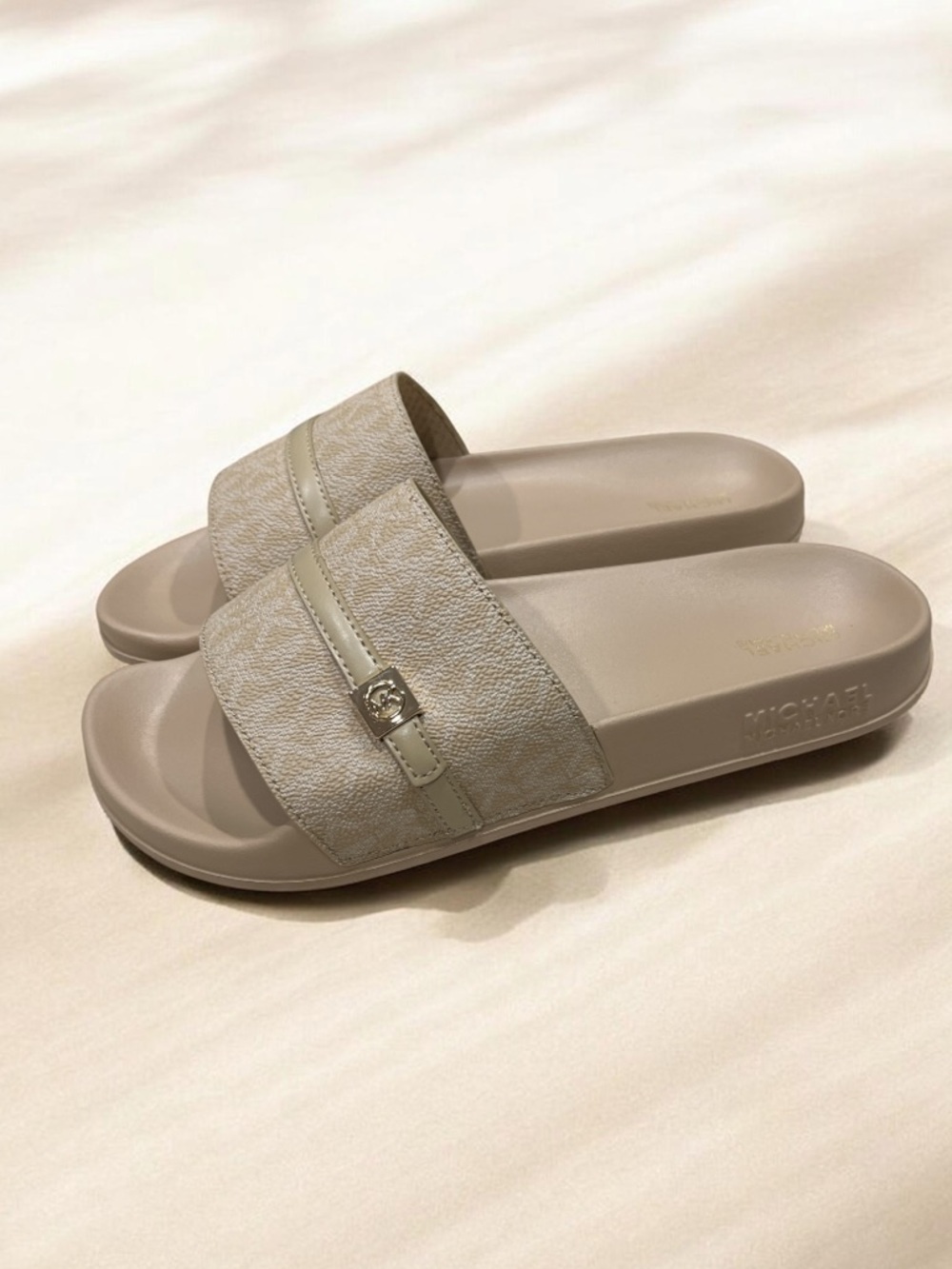 MICHAEL Michael Kors Women's Beige Slide Sandals